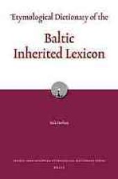 book Etymological dictionary of the Baltic inherited lexicon