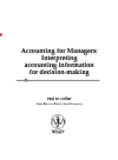 book Accounting for Managers. Interpreting Accounting Information for Decision-Making