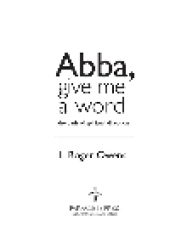 book Abba, Give Me a Word. The Path of Spiritual Direction