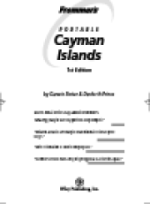 book Frommer's Portable Cayman Islands. Frommer's Portable Series, Book 80