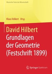 book David Hilbert: Grundlagen der Geometrie (Festschrift 1899)