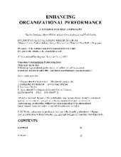 book Enhancing Organizational Performance: A Toolbox for Self-Assessment