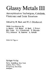 book Glassy Metals III: Amorphization Techniques, Catalysis, Electronic and Ionic Structure