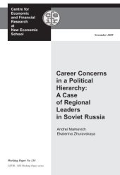 book Career concerns in a political hierarchy: a case of regional leaders in Soviet Russia