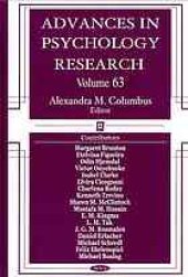 book Advances in psychology research. / Vol. 63