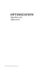 book Optimization: Algorithms and Applications