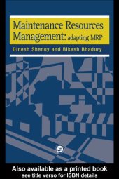 book Maintenance Resource Management : Adapting Materials Requirements Planning MRP