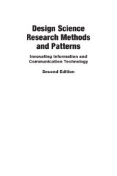 book Design Science Research Methods and Patterns: Innovating Information and Communication Technology