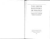 book The Greek discovery of politics