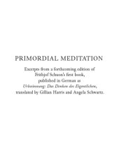 book Primordial Meditatio