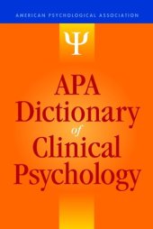 book APA Dictionary of Clinical Psychology