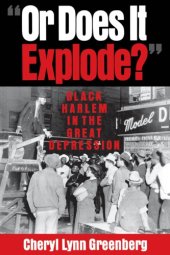 book "Or Does It Explode?": Black Harlem in the Great Depression