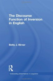 book The Discourse Function of Inversion in English