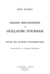 book Lexique Philosophique de Guillaume D'Ockham: Étude des Notions Fundamentales