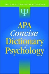 book Apa Concise Dictionary of Psychology