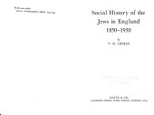 book Social history of the Jews in England, 1850-1950