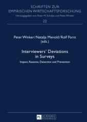 book Interviewers' deviations in surveys : impact, reasons, detection and prevention