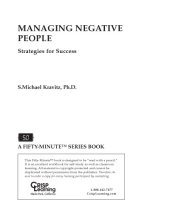 book Managing negative people : strategies for success