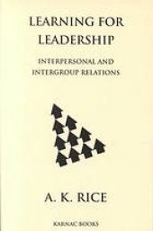 book Learning for leadership : interpersonal and intergroup relations