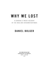 book Why We Lost: A General's Inside Account of the Iraq and Afghanistan Wars