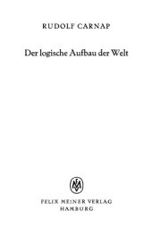 book Der logische Aufbau der Welt