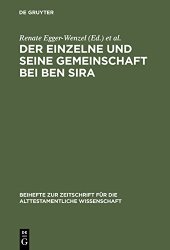 book Der Einzelne und seine Gemeinschaft bei Ben Sira