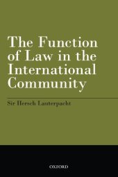 book The Function of Law in the International Community