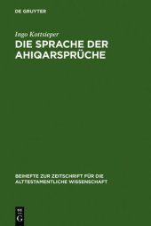 book Die Sprache der Aḥiqarsprüche