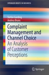 book Complaint Management and Channel Choice: An Analysis of Customer Perceptions