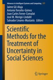 book Scientific Methods for the Treatment of Uncertainty in Social Sciences