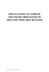 book Applications of furrow and micro irrigation in arid and semi-arid regions