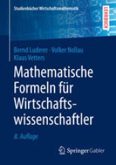 book Mathematische Formeln für Wirtschaftswissenschaftler