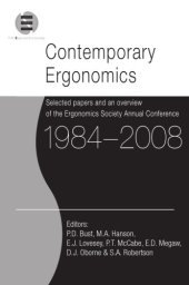 book Contemporary ergonomics, 1984-2008 : selected papers and an overview of the Ergonomics Society annual conference