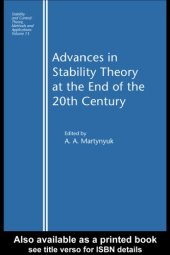 book Advances in stability theory at the end of the 20th century