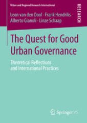 book The Quest for Good Urban Governance: Theoretical Reflections and International Practices