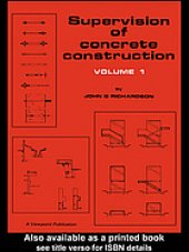 book Supervision of Concrete Construction