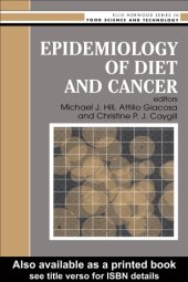 book Epidemiology of diet and cancer