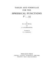 book Tables and formulae for the spherical functions [rho symbol superscript m]1/2+i[tau symbol](z)