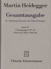 book Überlegungen VII-XI (Schwarze Hefte 1938/39)