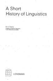 book A Short History of Linguistics (Longman Linguistics Library)