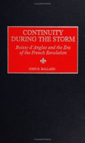 book Continuity during the Storm: Boissy d'Anglas and the Era of the French Revolution