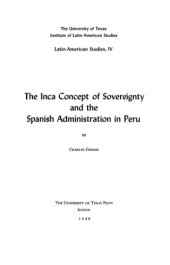 book The Inca Concept of Sovereignty and the Spanish Administration in Peru