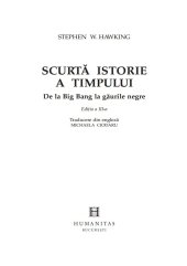 book Scurta istorie a timpului: De la Big Bang la gaurile negre