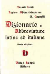 book Lexicon abbreviaturarum. Dizionario di abbreviature latine ed italiane