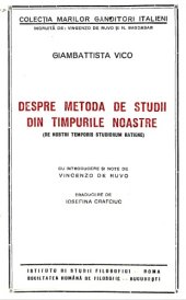 book Despre metoda de studii din timpurile noastre