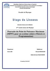 book Poursuite du point de puissance maximum (MPPT) pour un système solaire (PV)