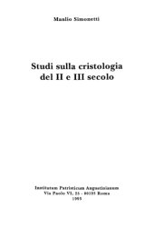 book Studi sulla cristologia del II e III secolo