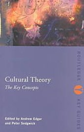 book Cultural theory : the key concepts