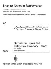 book Seminar on Triples and Categorical Homology Theory