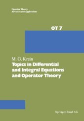 book Topics in Differential and Integral Equations and Operator Theory